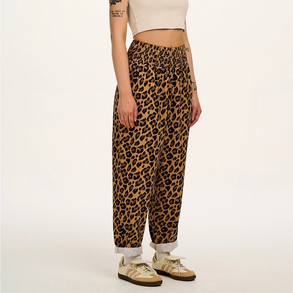 Leopard Print Cotton Trousers Lucy & Yak